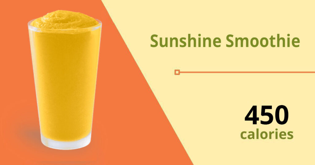 tropical smoothies sunshine smoothie (450 calories)