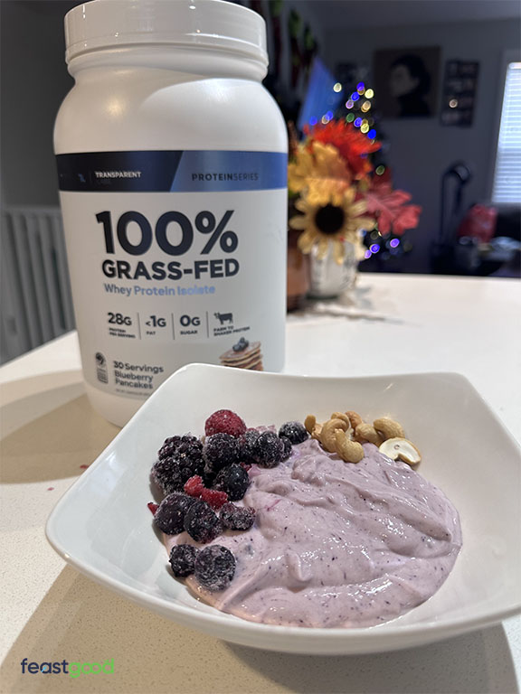 yogurt bowl with blueberry protein